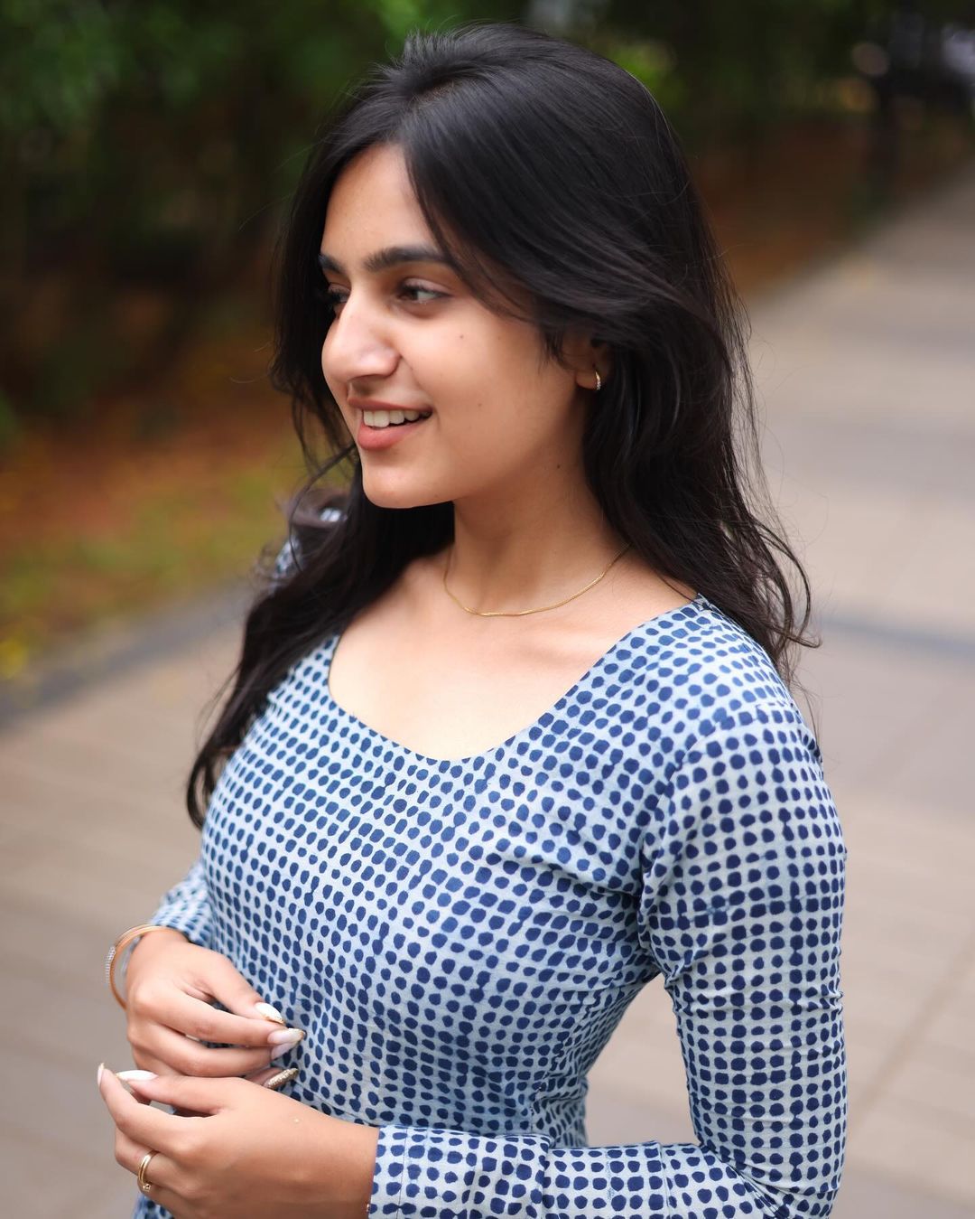 Cotton Blue dot Frock - Studio Thari